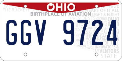 OH license plate GGV9724