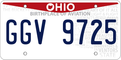 OH license plate GGV9725