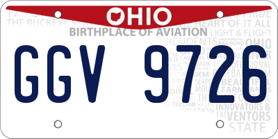 OH license plate GGV9726