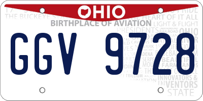 OH license plate GGV9728