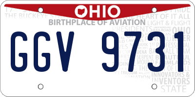 OH license plate GGV9731