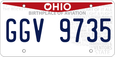OH license plate GGV9735