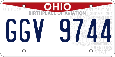 OH license plate GGV9744