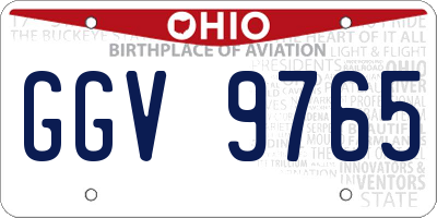 OH license plate GGV9765