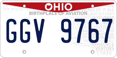 OH license plate GGV9767