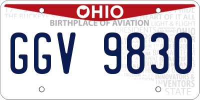 OH license plate GGV9830