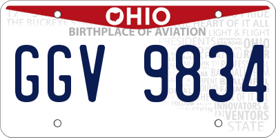 OH license plate GGV9834