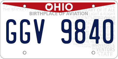 OH license plate GGV9840