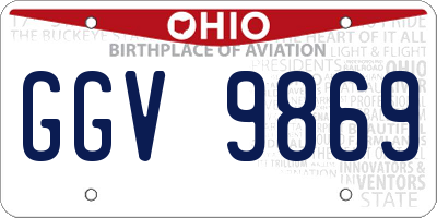 OH license plate GGV9869