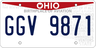 OH license plate GGV9871