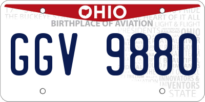 OH license plate GGV9880