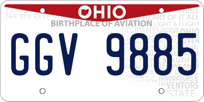 OH license plate GGV9885