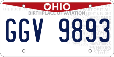 OH license plate GGV9893