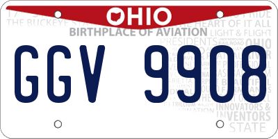 OH license plate GGV9908