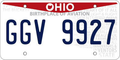 OH license plate GGV9927