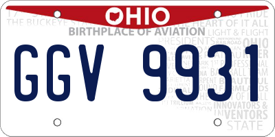 OH license plate GGV9931