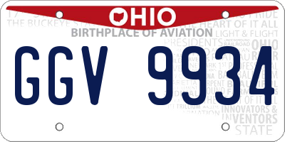 OH license plate GGV9934