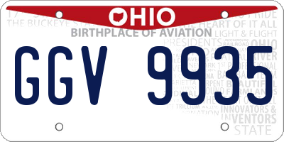 OH license plate GGV9935