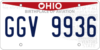 OH license plate GGV9936