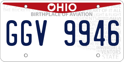 OH license plate GGV9946