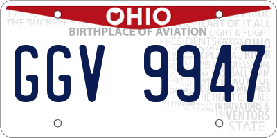OH license plate GGV9947