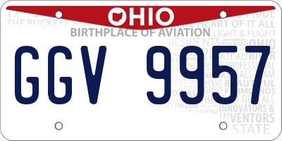 OH license plate GGV9957