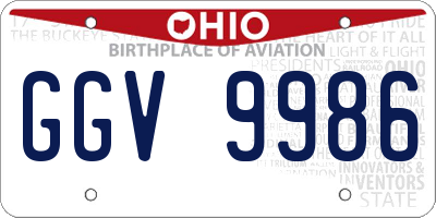 OH license plate GGV9986