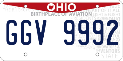 OH license plate GGV9992