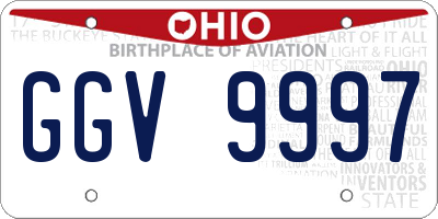 OH license plate GGV9997