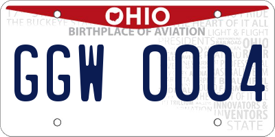 OH license plate GGW0004