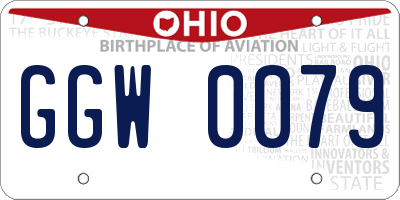 OH license plate GGW0079
