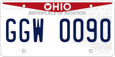 OH license plate GGW0090