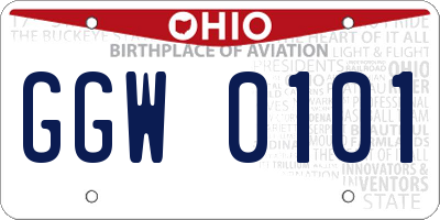 OH license plate GGW0101