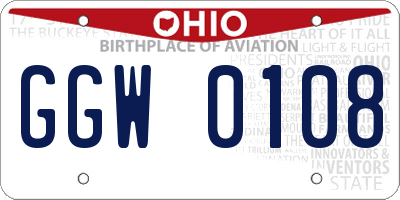 OH license plate GGW0108