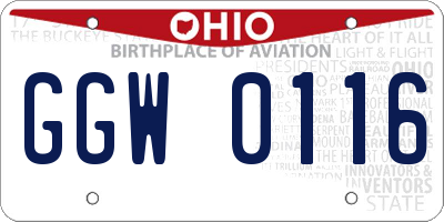 OH license plate GGW0116
