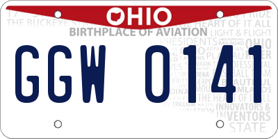 OH license plate GGW0141