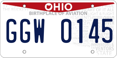 OH license plate GGW0145