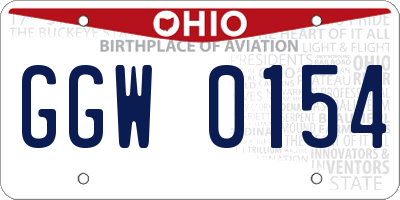 OH license plate GGW0154
