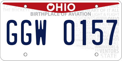 OH license plate GGW0157