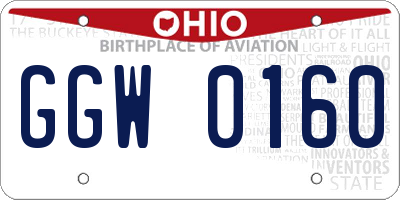 OH license plate GGW0160