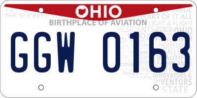 OH license plate GGW0163