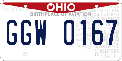 OH license plate GGW0167