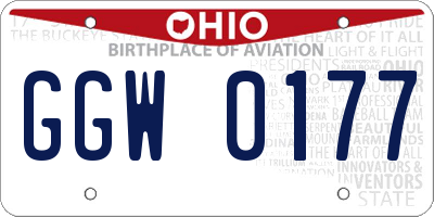 OH license plate GGW0177