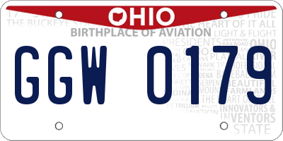 OH license plate GGW0179