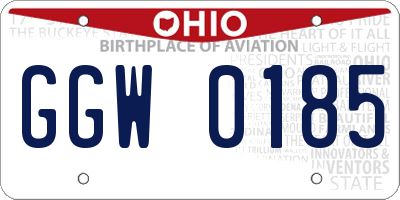 OH license plate GGW0185
