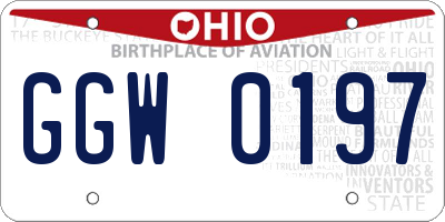 OH license plate GGW0197