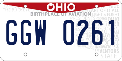 OH license plate GGW0261