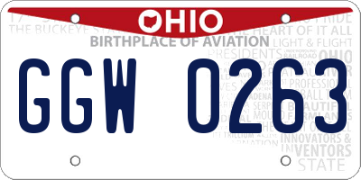 OH license plate GGW0263