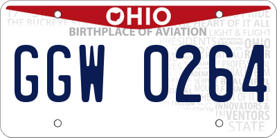 OH license plate GGW0264