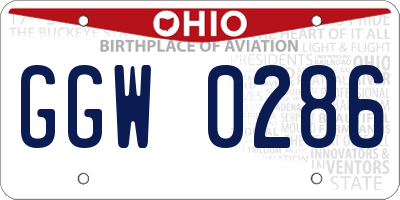 OH license plate GGW0286